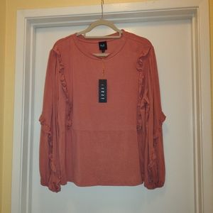 W5 women long sleeve blouse rust sz L New